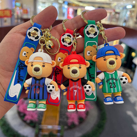 Footballer Bear 3D Keychain - Tinyminymo