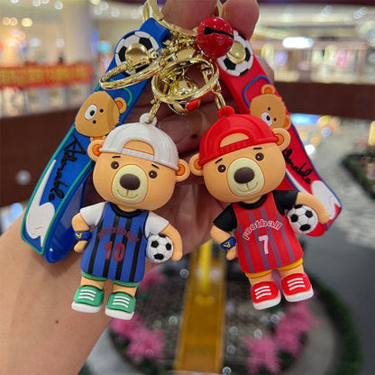 Footballer Bear 3D Keychain - Tinyminymo