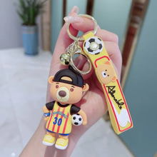 Load image into Gallery viewer, Footballer Bear 3D Keychain - Tinyminymo
