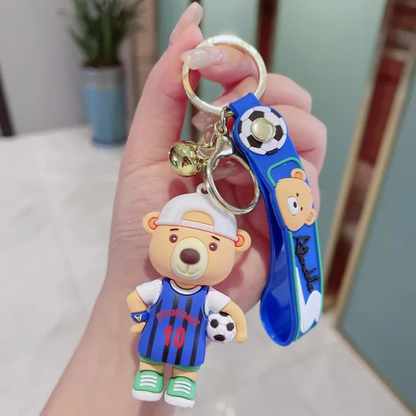 Footballer Bear 3D Keychain - Tinyminymo