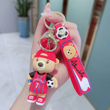 Load image into Gallery viewer, Footballer Bear 3D Keychain - Tinyminymo

