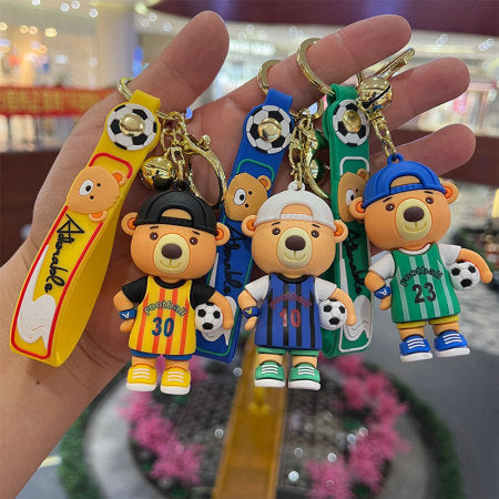 Footballer Bear 3D Keychain - Tinyminymo