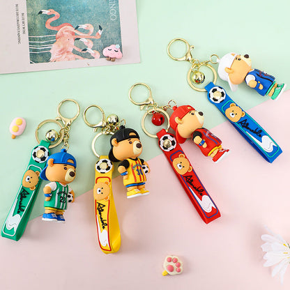 Footballer Bear 3D Keychain - Tinyminymo