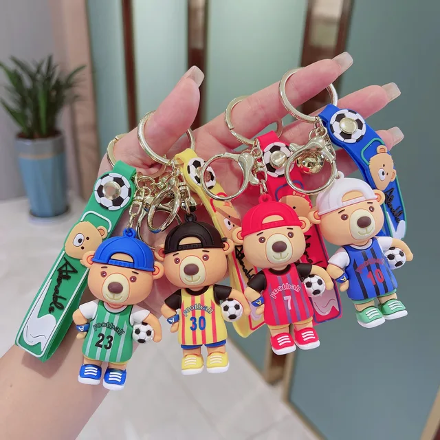 Footballer Bear 3D Keychain - Tinyminymo