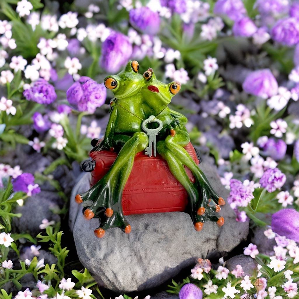 Frog Couple on Vacation Resin Piggy Bank - Tinyminymo