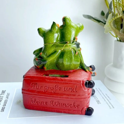 Frog Couple on Vacation Resin Piggy Bank - Tinyminymo