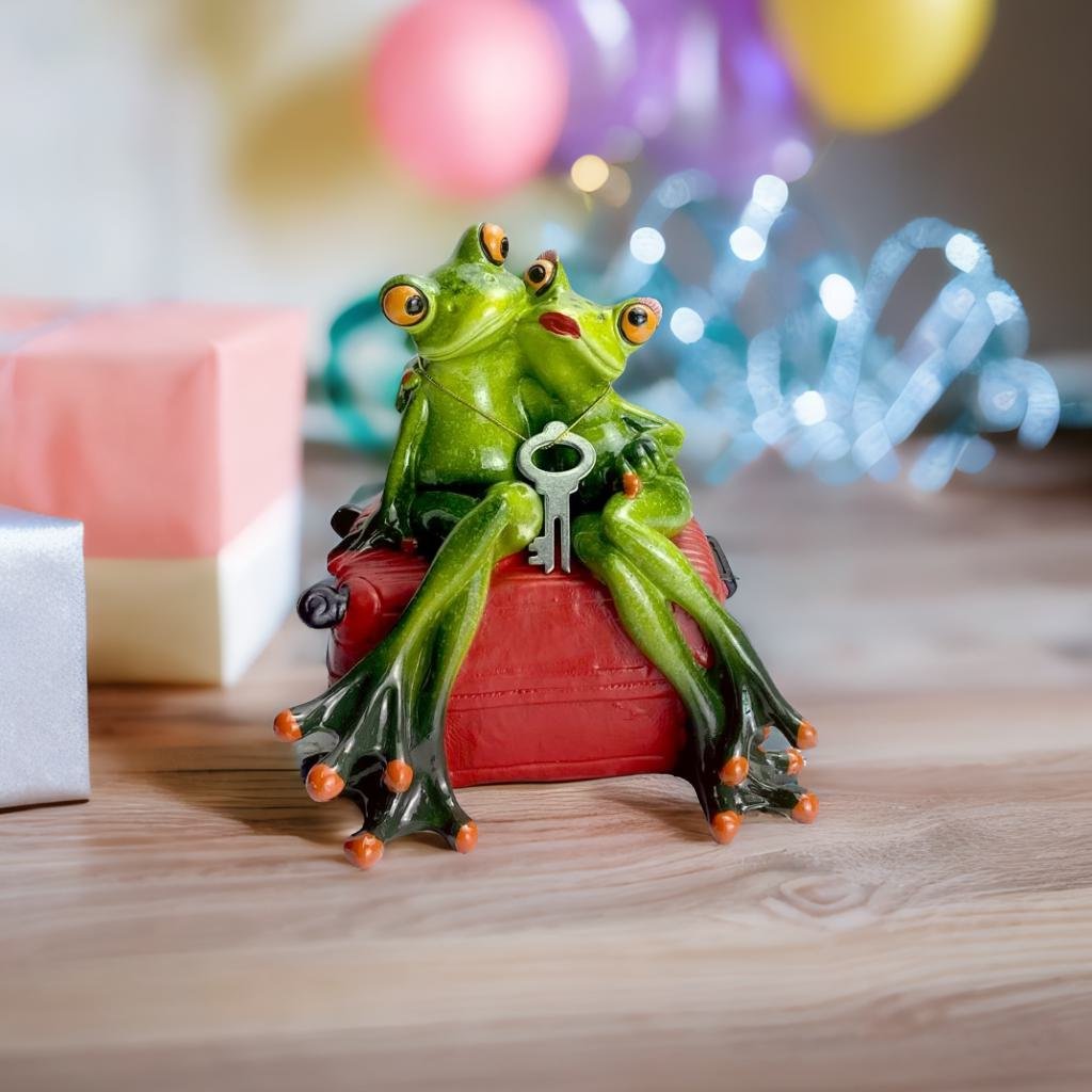 Frog Couple on Vacation Resin Piggy Bank - Tinyminymo