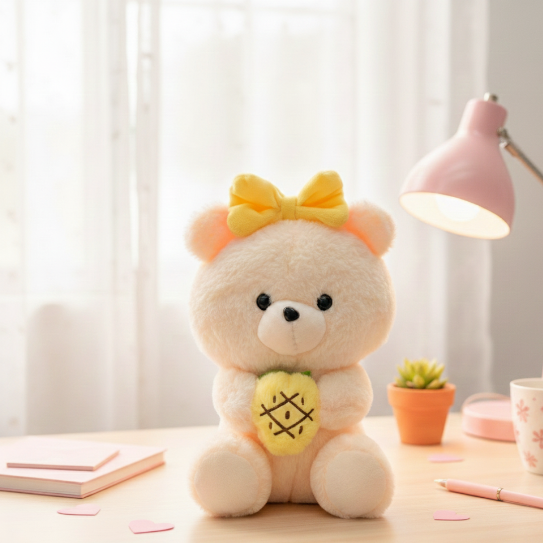 Cute Fruit Bear Soft Toy with Pineapple - Tinyminymo