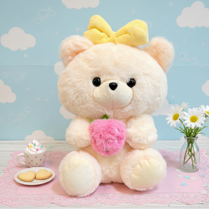 Cute Bear Soft Toy with Strawberry - Tinyminymo 