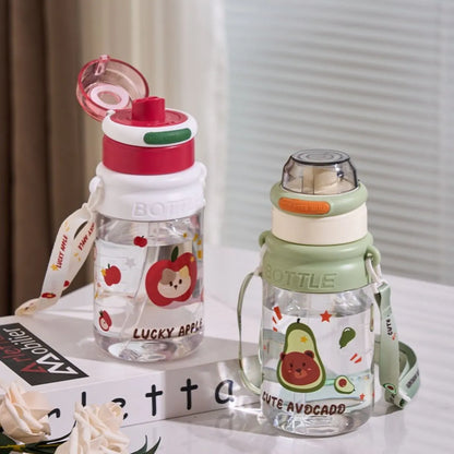 Apple and Avocado Printed Water Bottle - Tinyminymo