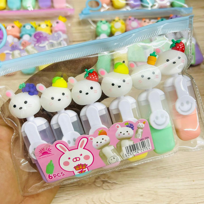 Fruit Bunny Highlighter - Set of 6 - TInyminymo