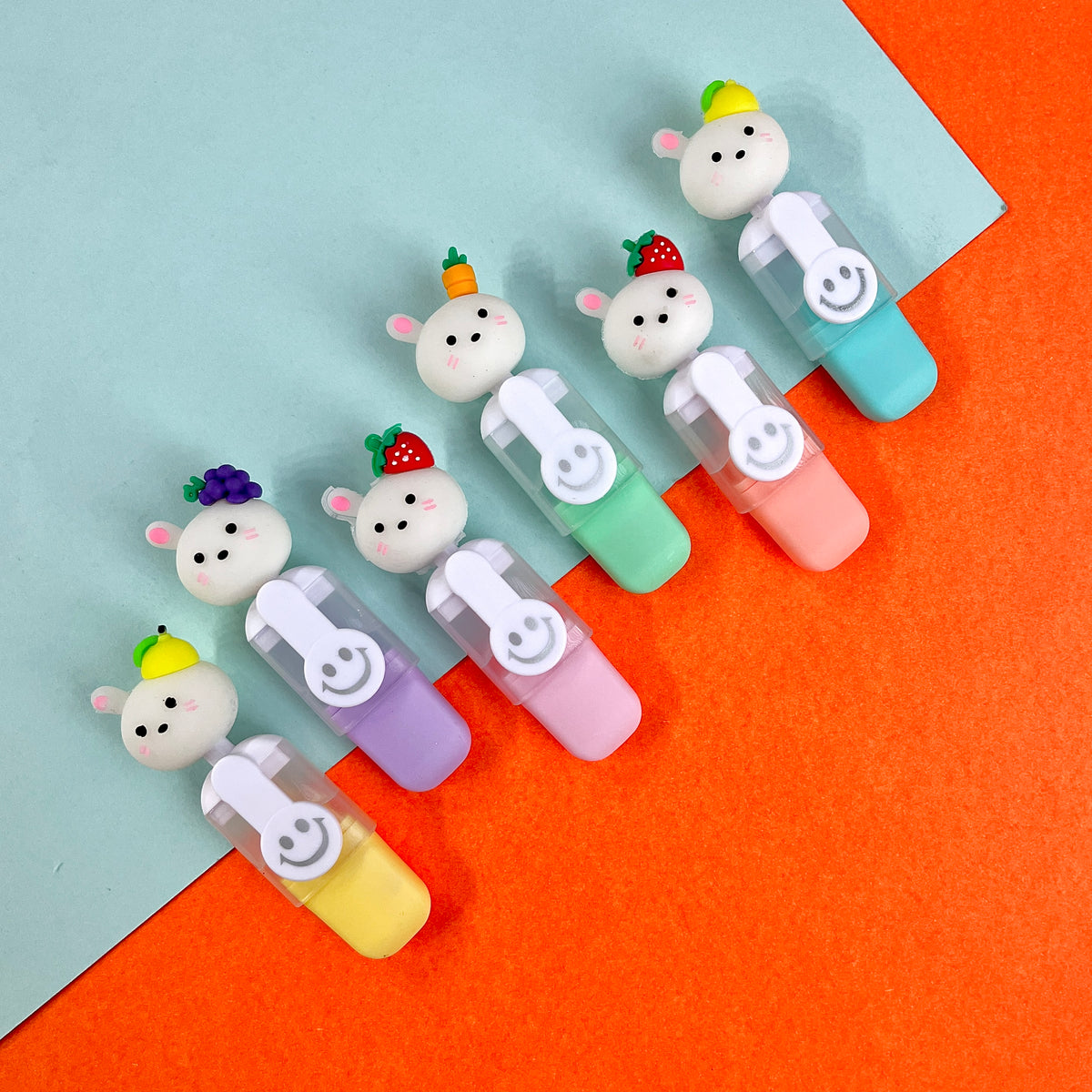 Fruit Bunny Highlighter - Set of 6 - TInyminymo