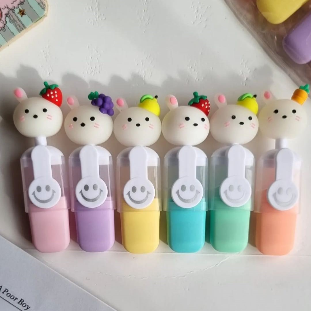 Fruit Bunny Highlighter - Set of 6 - TInyminymo