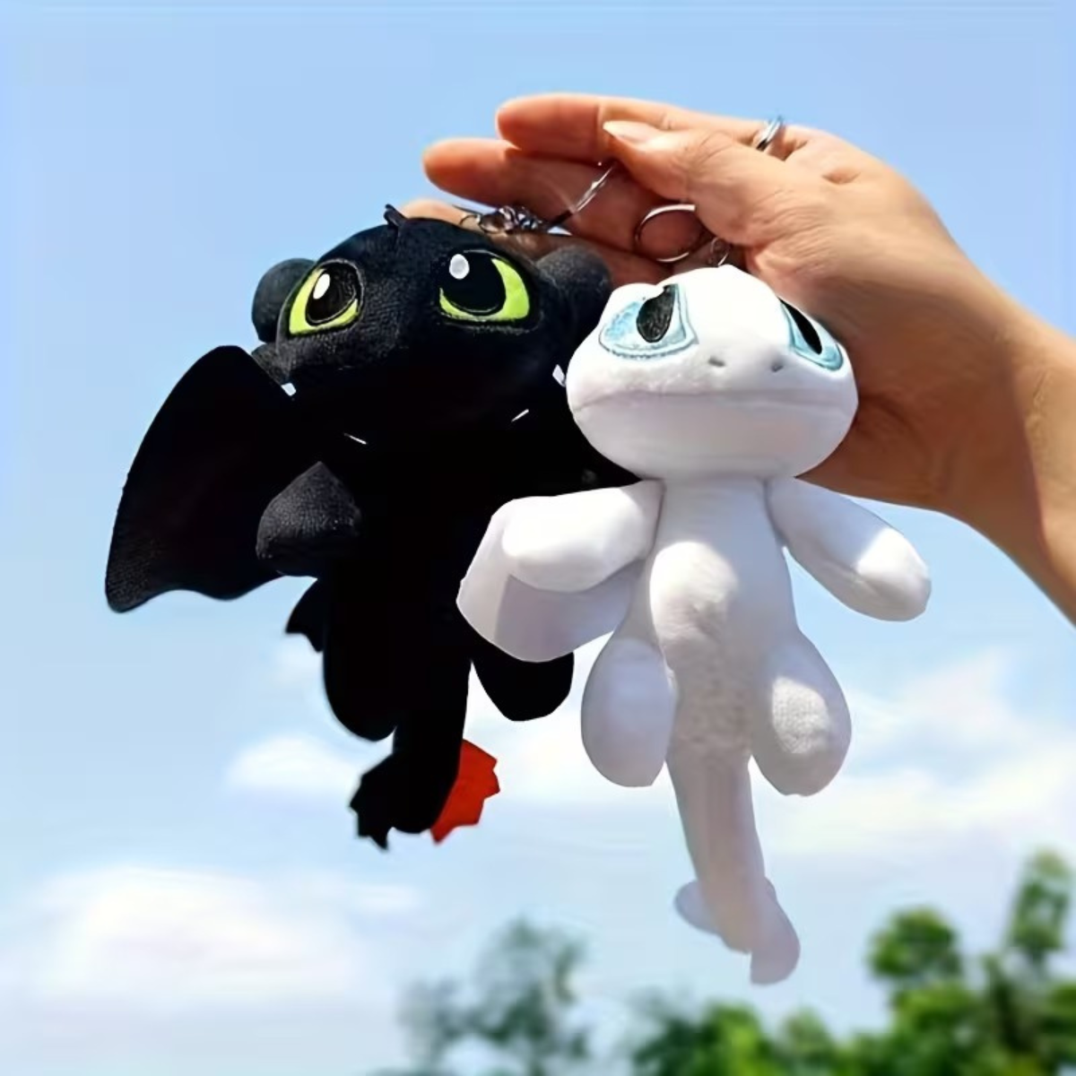 Two Fury Dragon Plush Keychains - Tinyminymo