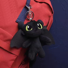 Load image into Gallery viewer, Night Fury Dragon Plush Keychain - Tinyminymo
