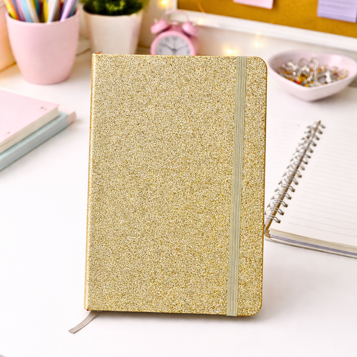 Golden Color Glitter Notebook - Tinyminymo