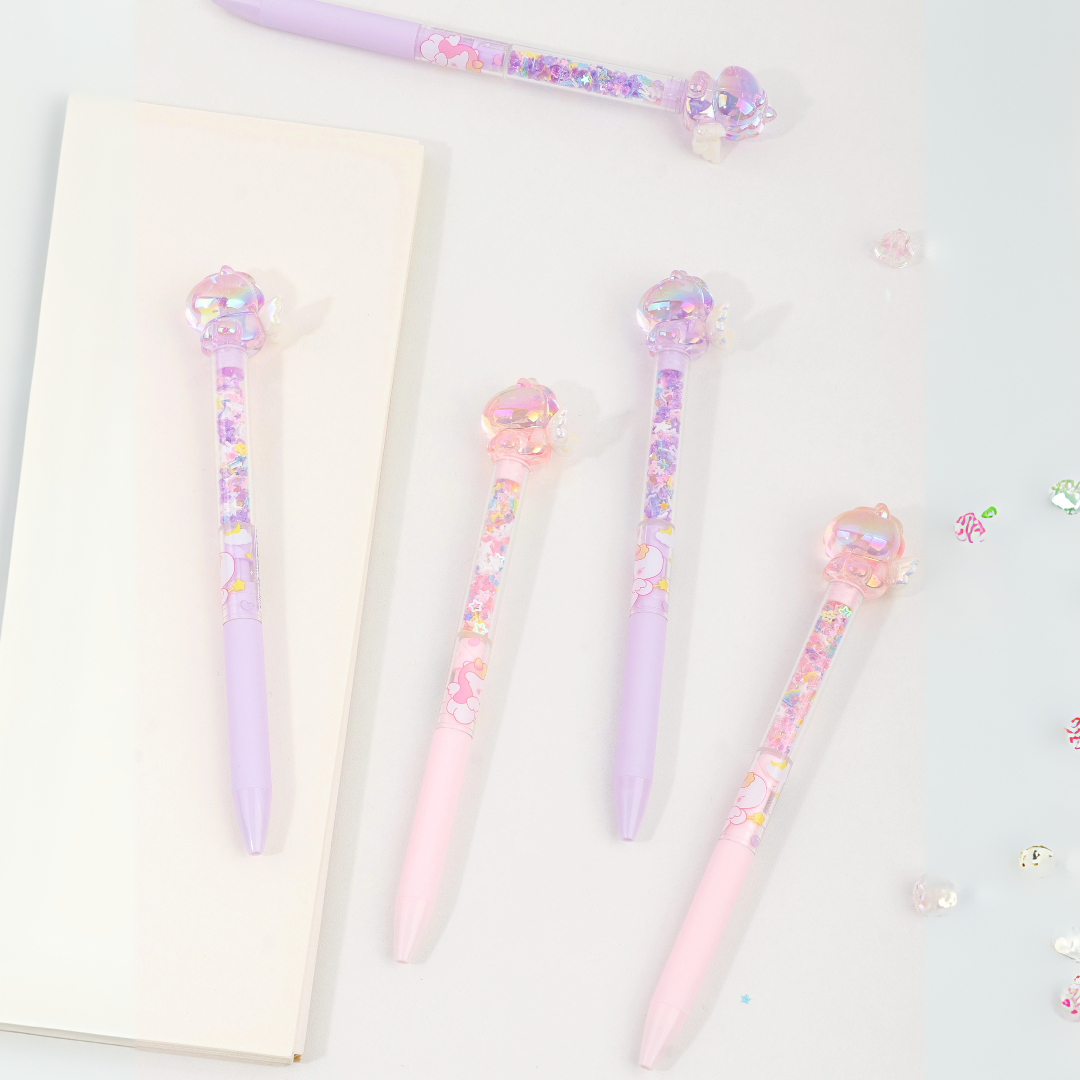 Glitter Unicorn Pens on a White Background - Tinyminymo