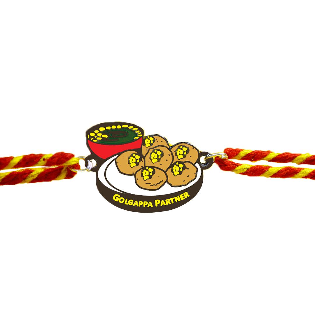 Golgappa Partner Metal Rakhi - Tinyminymo