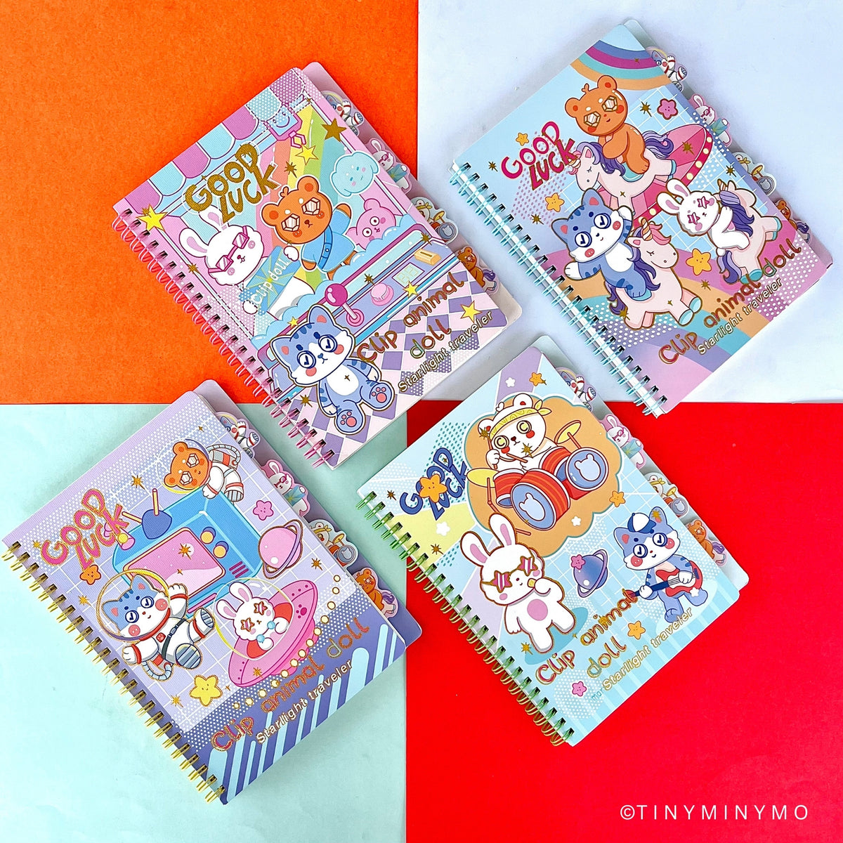 Good Luck Kawaii Animal Spiral Notebook - Tinyminymo
