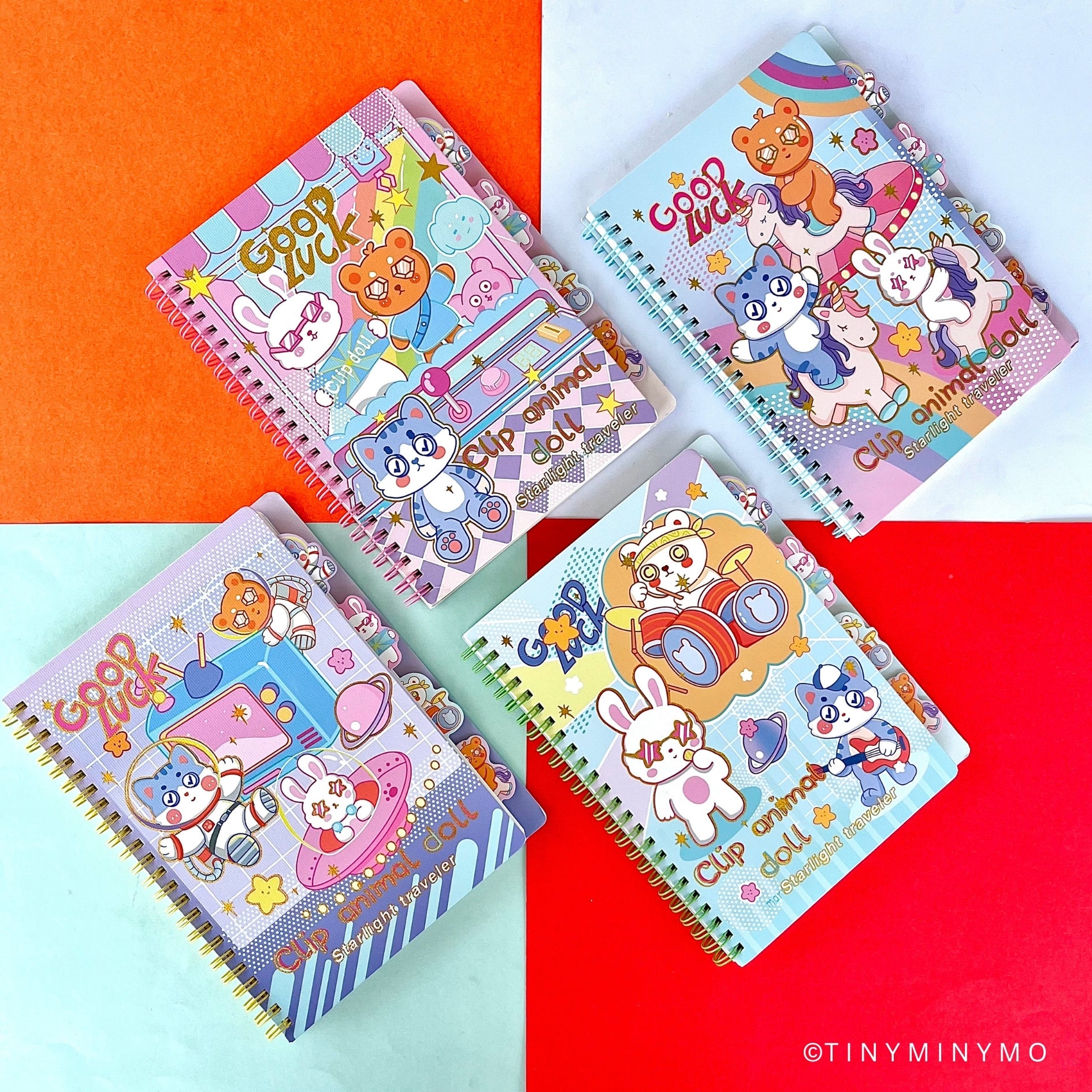 Good Luck Kawaii Animal Spiral Notebook - Tinyminymo