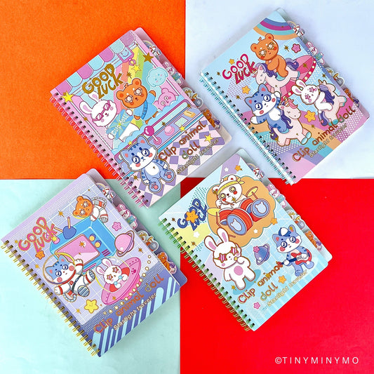 Good Luck Kawaii Animal Spiral Notebook - Tinyminymo
