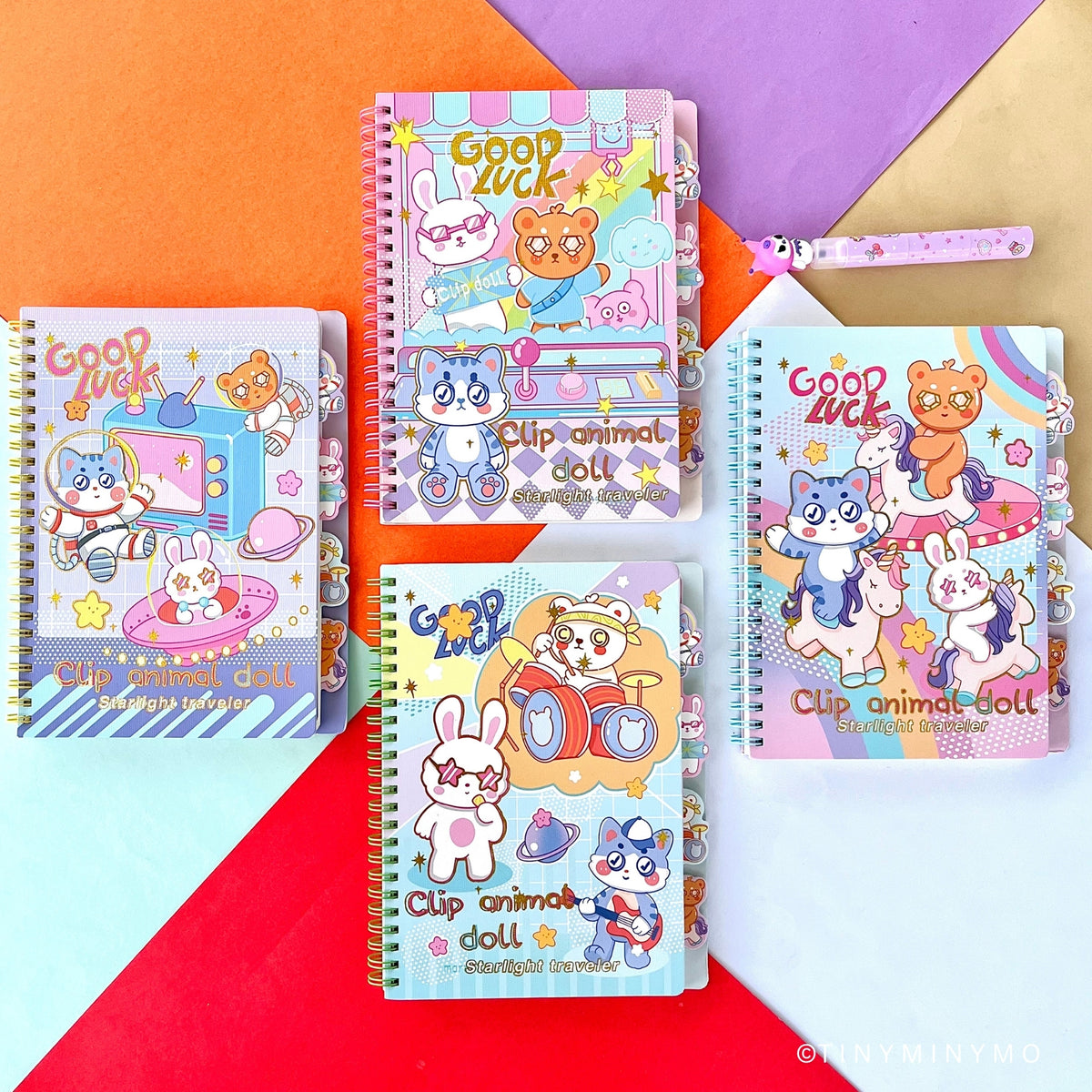 Good Luck Kawaii Animal Spiral Notebook - Tinyminymo