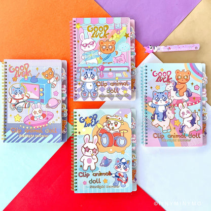 Good Luck Kawaii Animal Spiral Notebook - Tinyminymo