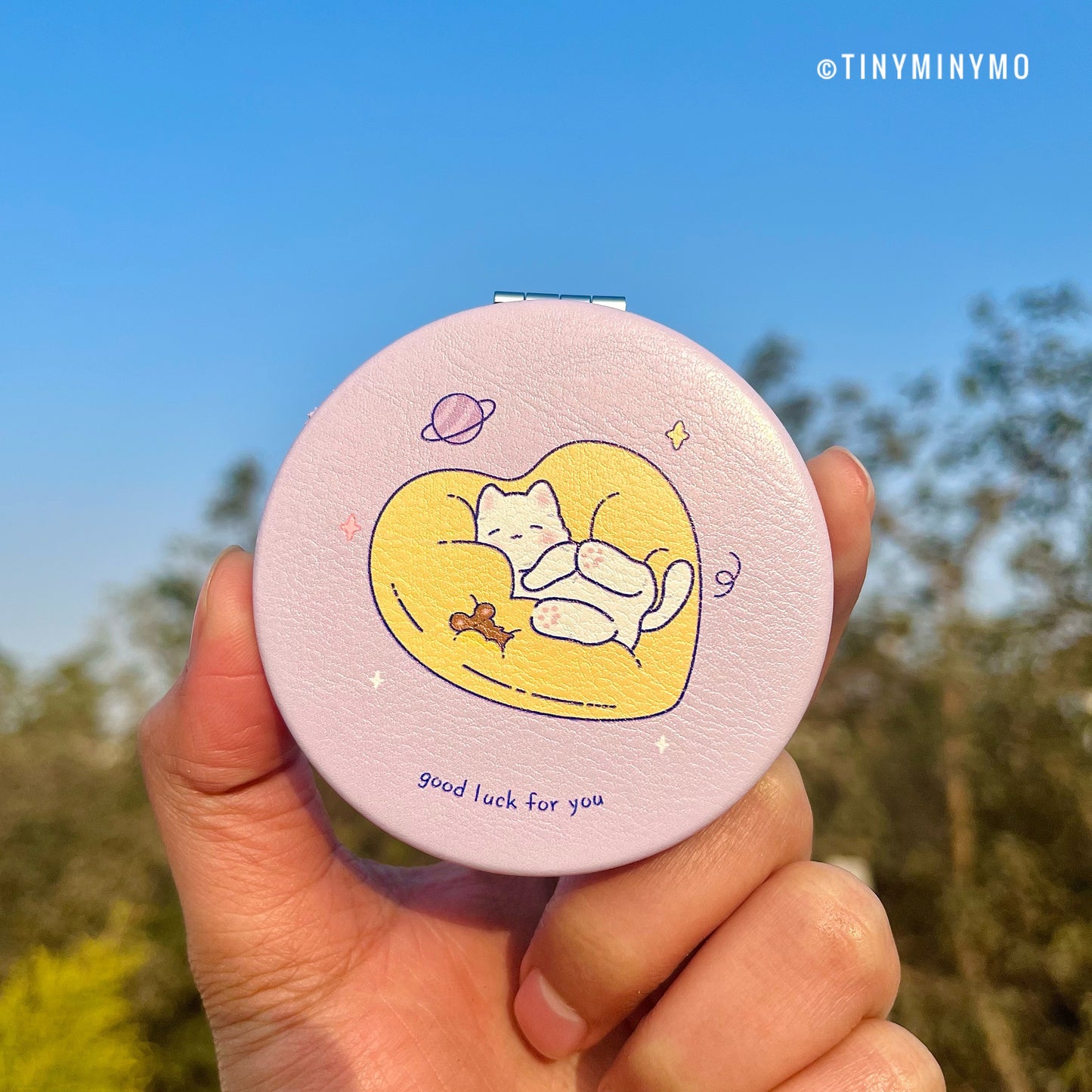 Good Luck Kitty Pocket Mirror - Tinyminymo