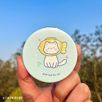 Good Luck Kitty Pocket Mirror - Tinyminymo