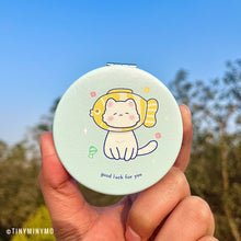 Load image into Gallery viewer, Good Luck Kitty Pocket Mirror - Tinyminymo
