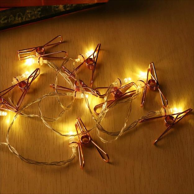 Metal Photo Clip String Lights -  Rose Gold - Tinyminymo