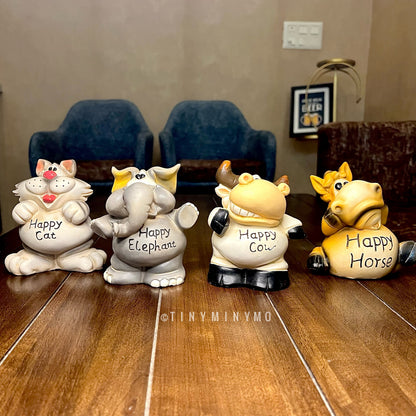 Happy Animal Resin Piggy Bank - Tinyminymo