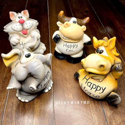 Happy Animal Resin Piggy Bank - Tinyminymo