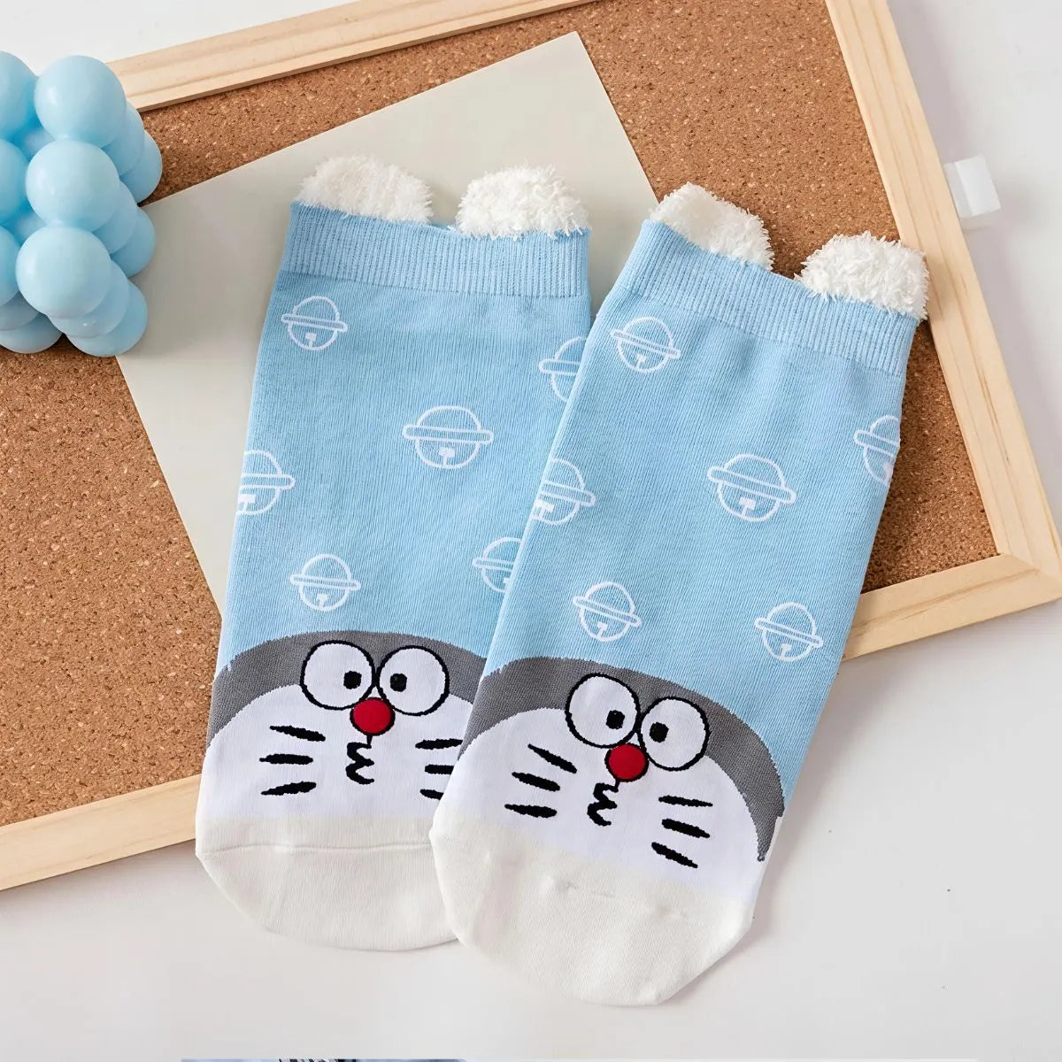 Doraemon Face Print Socks- Tinyminymo