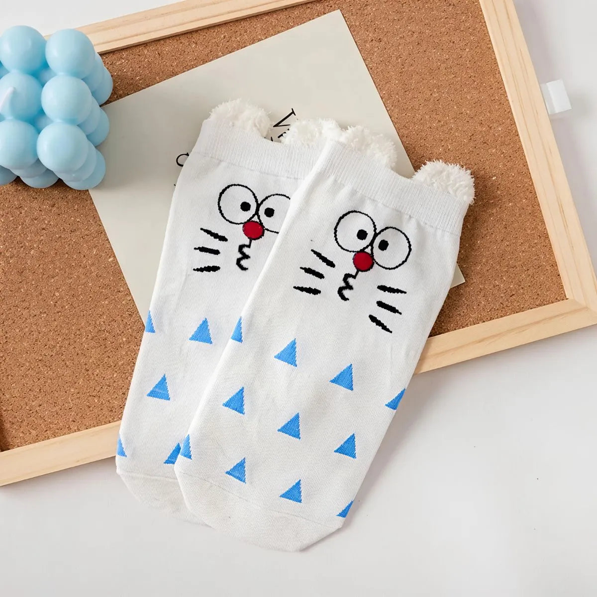 White Color Doraemon Socks - Tinyminymo