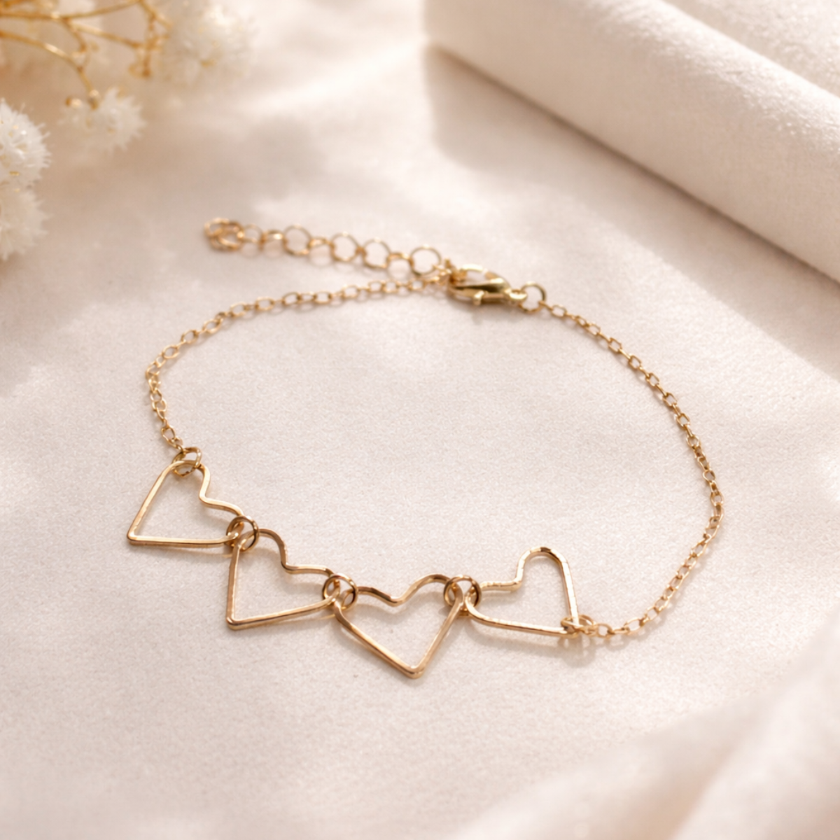 Gold Anklet with Heart Design - Tinyminymo