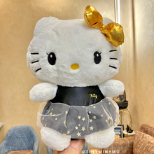 Load image into Gallery viewer, Hello Kitty Soft Toy with a gold bow and star-patterned skirt - Tinyminymo
