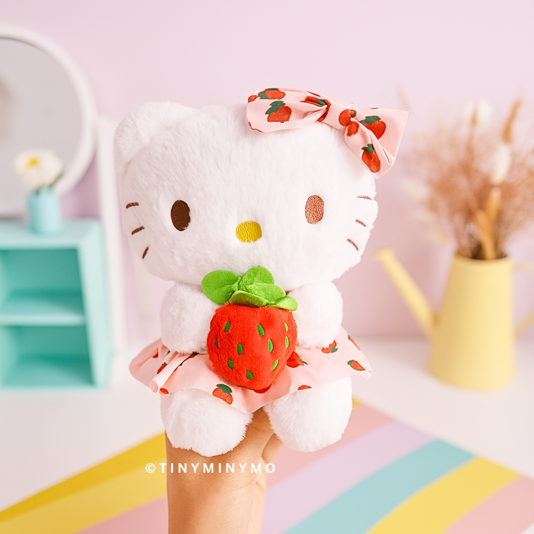 Hello Kitty with Strawberry Plush Toy in Small Size - Tinyminymo