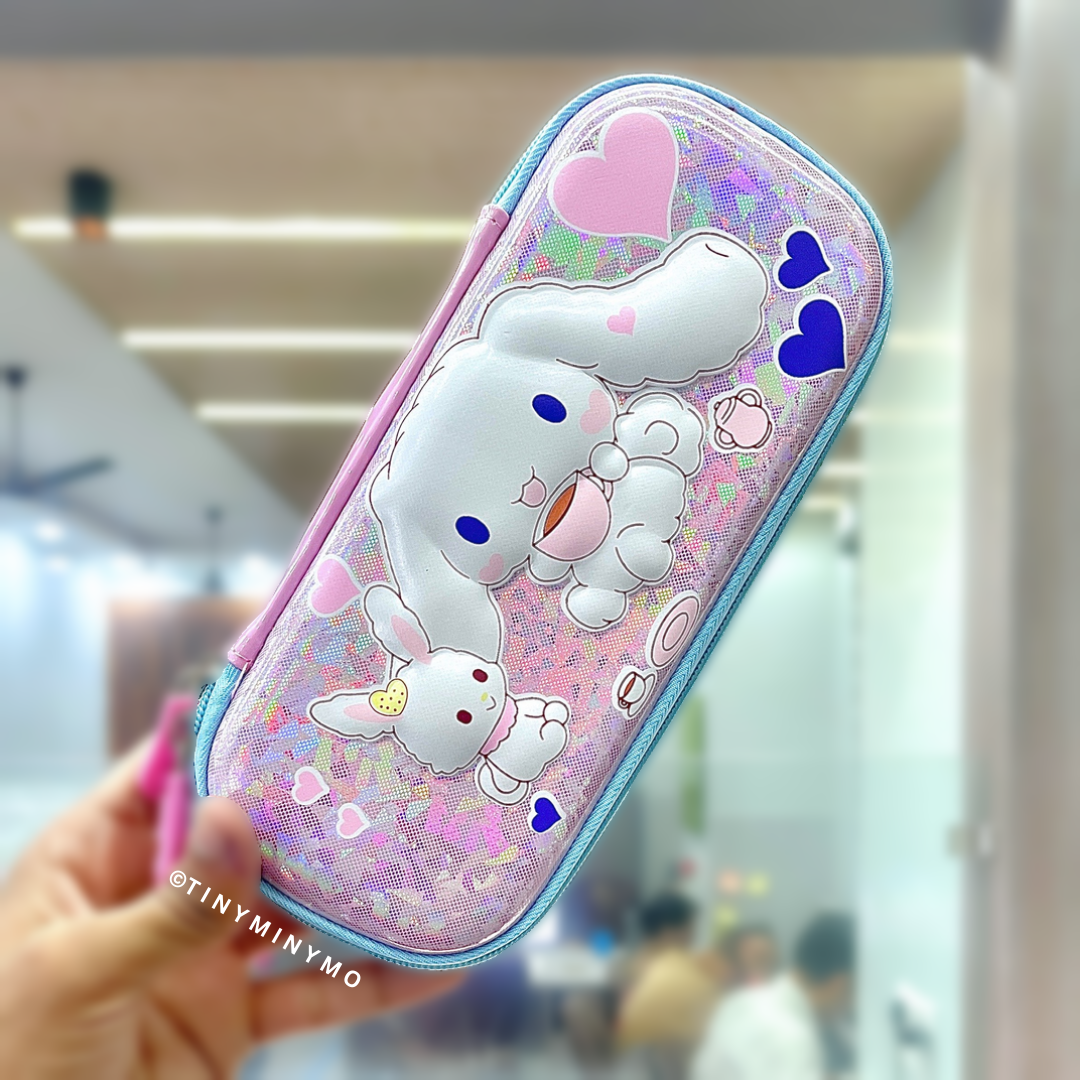 Holographic Cinnamoroll Smiggle Pouch Helds in a Hand - Tinyminymo