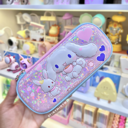 Holographic Cinnamoroll Smiggle Pouch Helds in Front of a Store Display - Tinyminymo