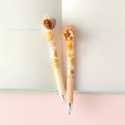 Two Cute Designs of Homemade Cookie Gel Pen on the Notebook - Tinyminymo