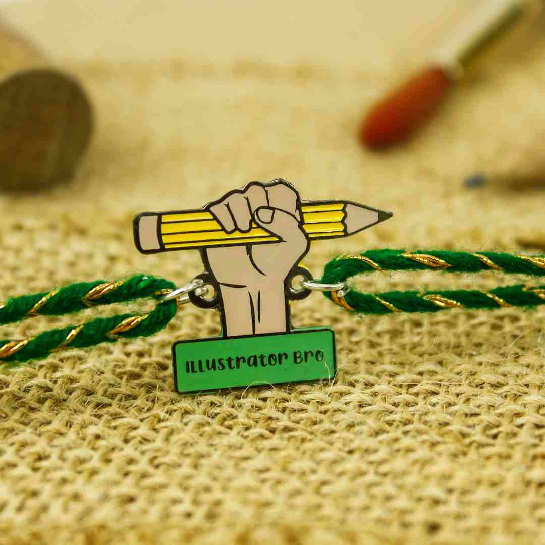 Illustrator Bro Metal Rakhi - Tinyminymo