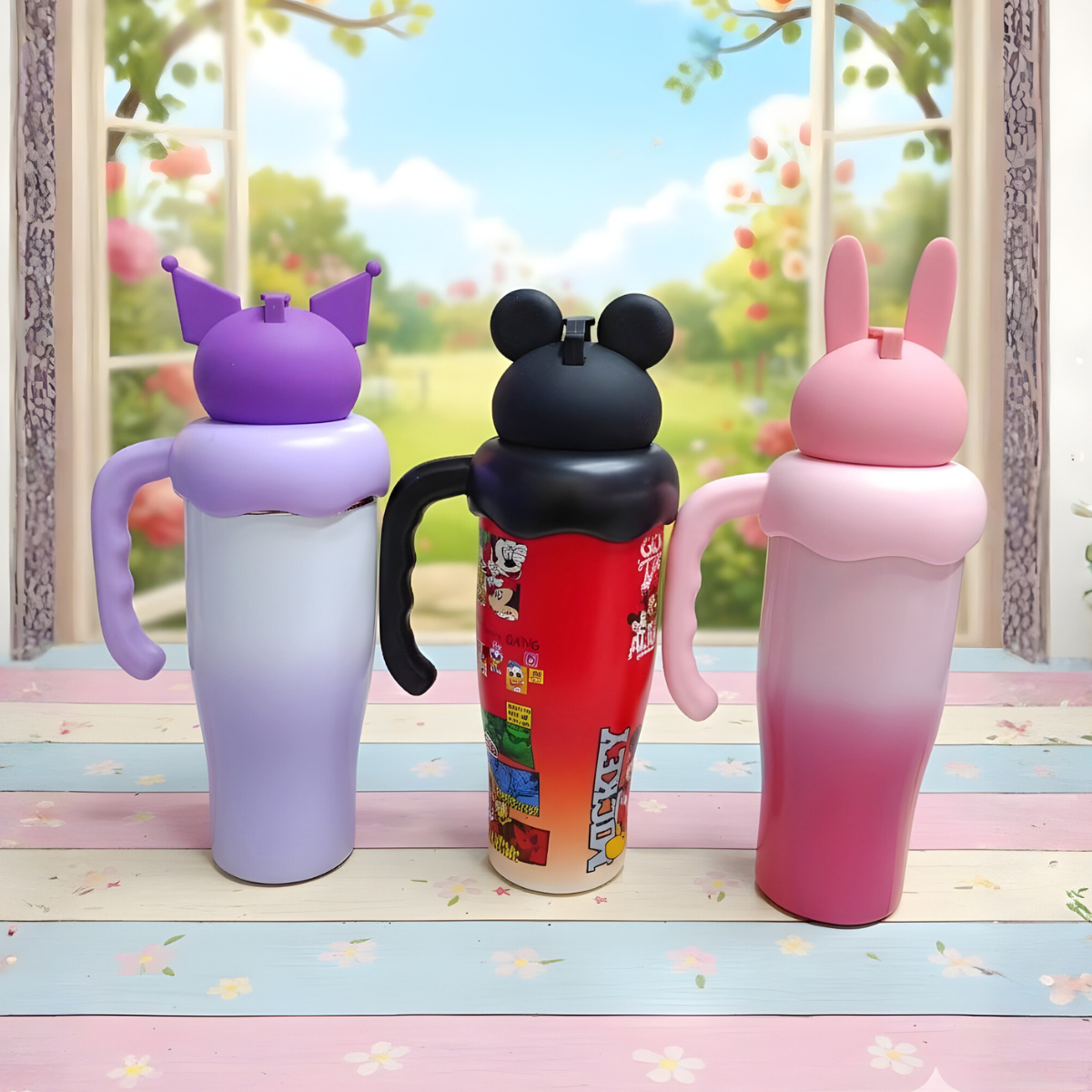 Insulated Character Sipper for Kids – Labubu, Kuromi & Mickey