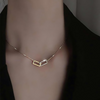 Interlocked Rectangular Pendant Necklace