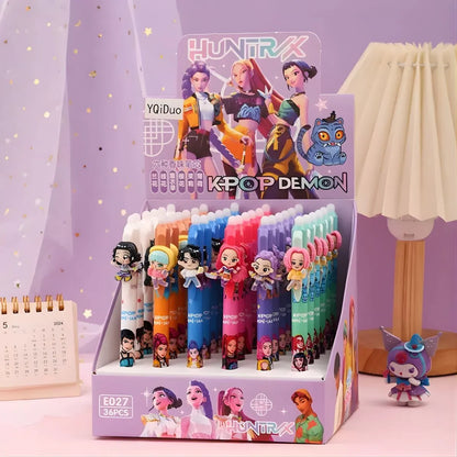 Display of Colorful Erasable Pens with K-Pop Characters - Tinyminymo
