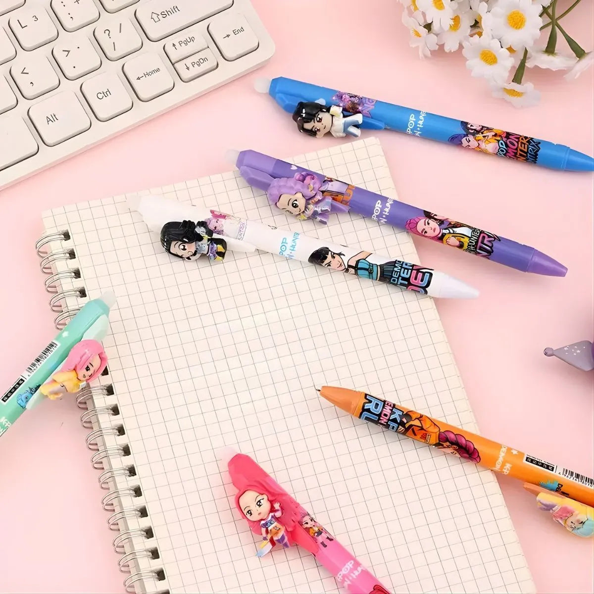 Colorful Pens with K-Pop Character Designs - Tinyminymo