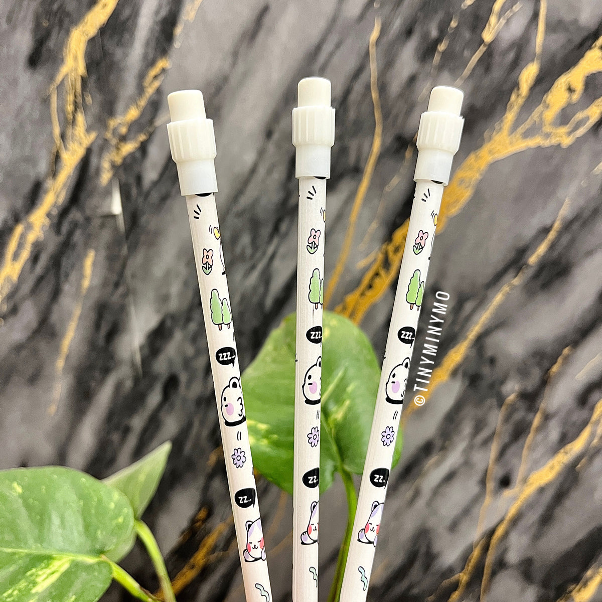 Kawaii Animal Pencils with Erasers on Top - Tinyminymo