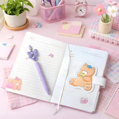 Multicolor Page Kawaii Bear Diary - Tinyminymo