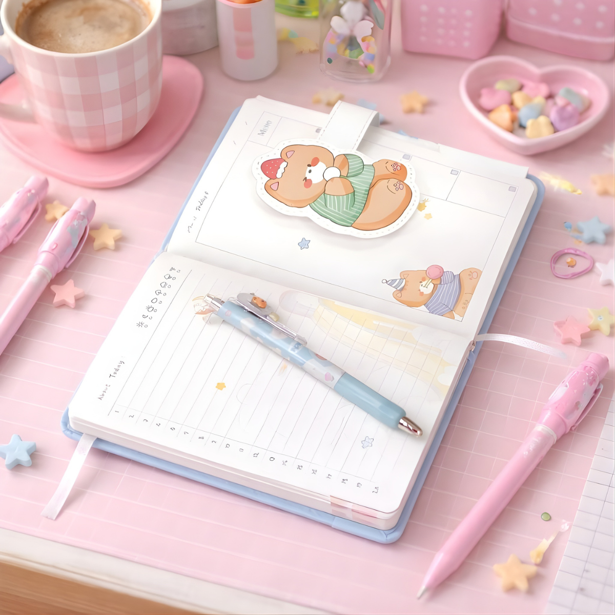 Blue Color Diary in Bear Design - Tinyminymo