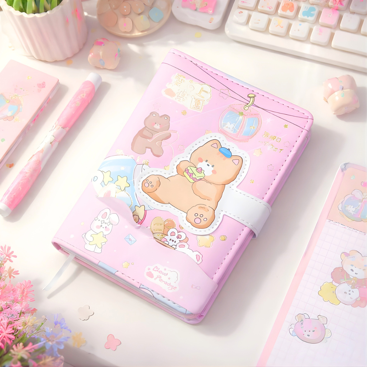 Pink Kawaii Bear Diary - Tinyminymo 